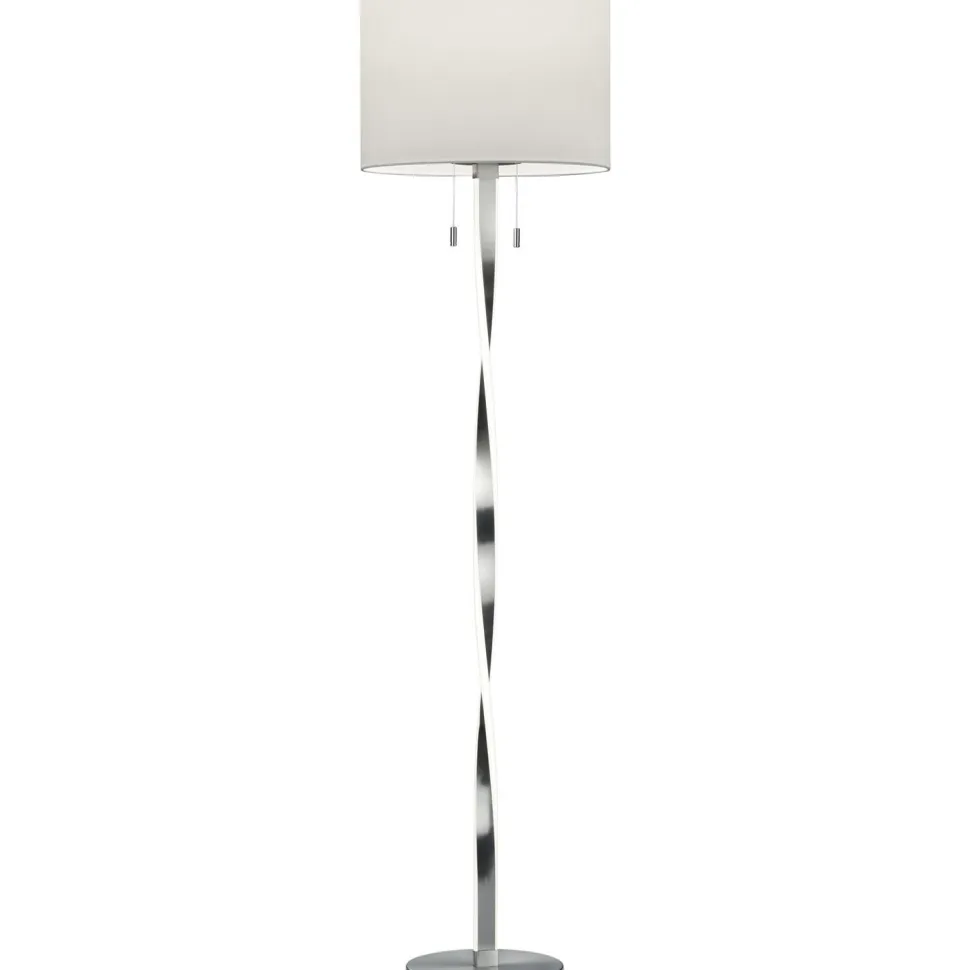 LED-lattiavalaisin Trio Nandor ø400x1605 mm harjattu teräs/valkoinen