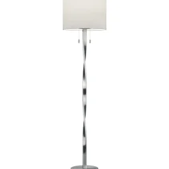 LED-lattiavalaisin Trio Nandor ø400x1605 mm harjattu teräs/valkoinen