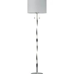 LED-lattiavalaisin Trio Nandor ø400x1605 mm harjattu teräs/valkoinen