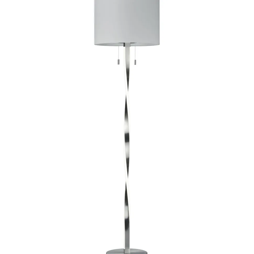LED-lattiavalaisin Trio Nandor ø400x1605 mm harjattu teräs/valkoinen