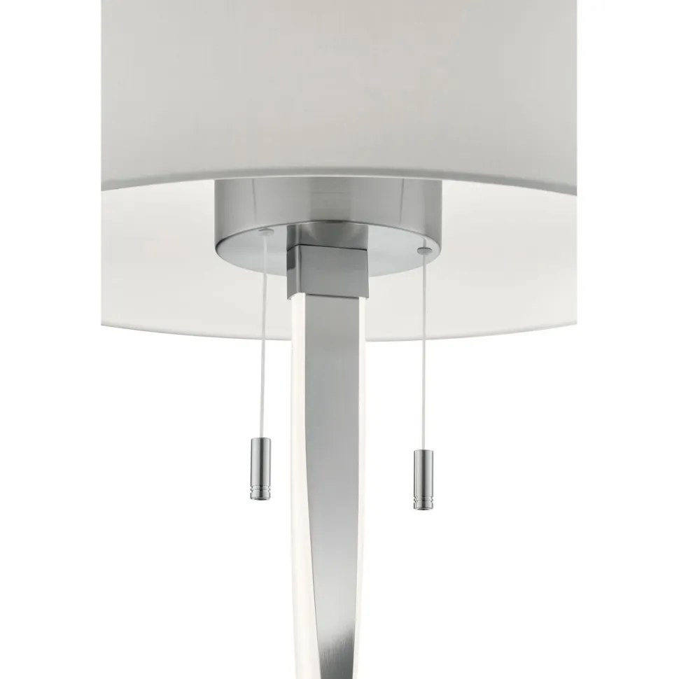 LED-lattiavalaisin Trio Nandor ø400x1605 mm harjattu teräs/valkoinen