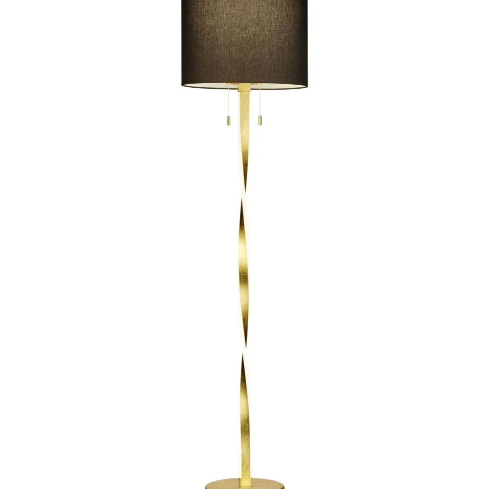 LED-lattiavalaisin Trio Nandor ø400x1605 mm kulta/musta