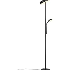 LED-lattiavalaisin Trio Palermo, lukuvalolla, mattamusta