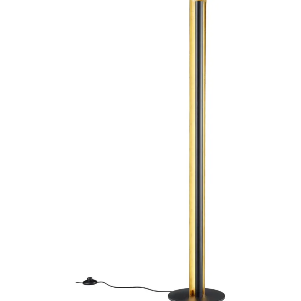 LED-lattiavalaisin Trio Texel Ø 250x1425 mm musta/kulta