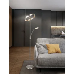 LED-lattiavalaisin Trio Willis lukuvalolla, mattamusta