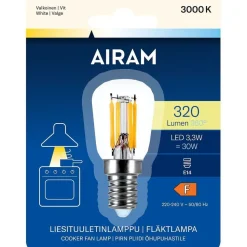 LED-liesituuletinlamppu Airam, 3.3W, E14, 320lm, 3000K