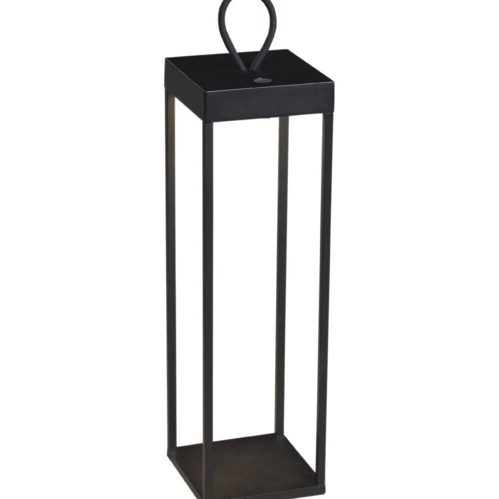 LED-lyhtyvalaisin Konstsmide Ravello 50cm ladattava musta
