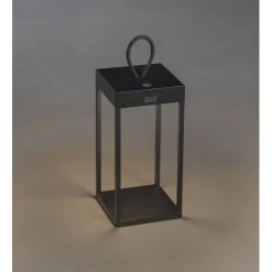 LED-lyhtyvalaisin Konstsmide Ravello 30cm ladattava musta