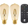 LED-Älylamppu aloituspakkaus Eglo connect.z ZigBee filamentti E27 ST64 500lm 4.9W 2kpl + kaukosäädin