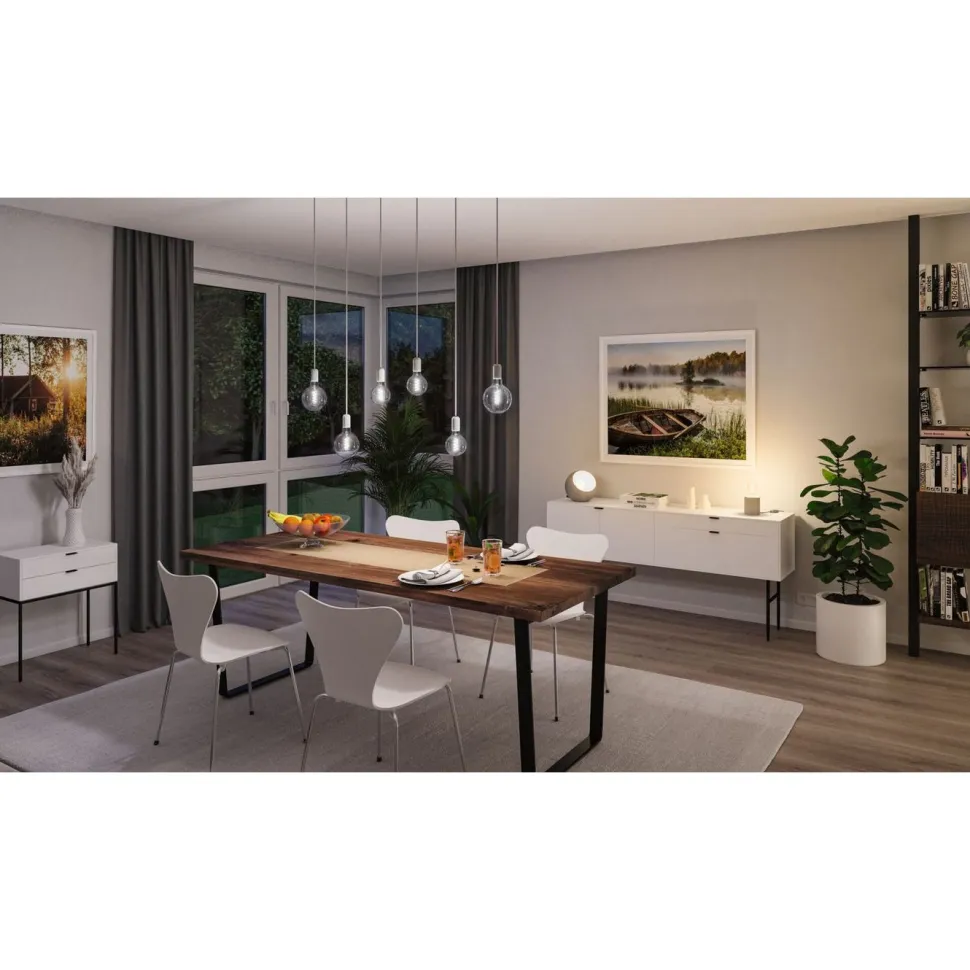 LED-älylamppu Paulmann Smart Home Zigbee 3.0 Pear, E27, 470lm, 6.3W, RGBW+, filamentti, himmennettävä, kulta, 3kpl