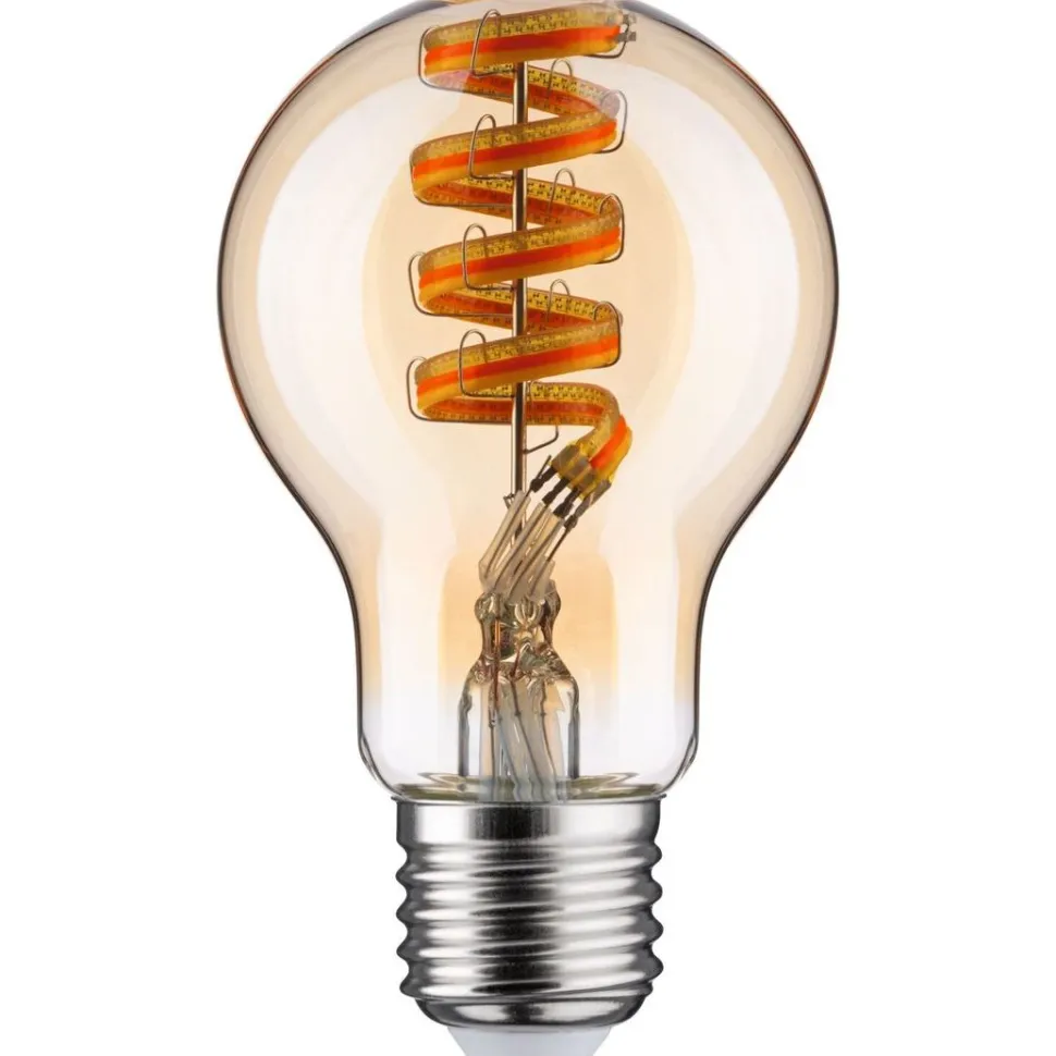 LED-älylamppu Paulmann Smart Home Zigbee 3.0 Pear, E27, 470lm, 6.3W, RGBW+, filamentti, himmennettävä, kulta