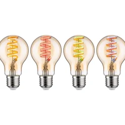 LED-älylamppu Paulmann Smart Home Zigbee 3.0 Pear, E27, 470lm, 6.3W, RGBW+, filamentti, himmennettävä, kulta