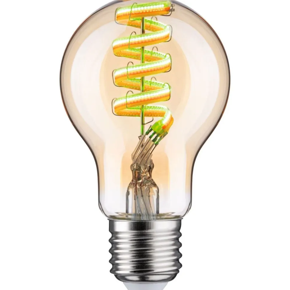 LED-älylamppu Paulmann Smart Home Zigbee 3.0 Pear, E27, 470lm, 6.3W, RGBW+, filamentti, himmennettävä, kulta