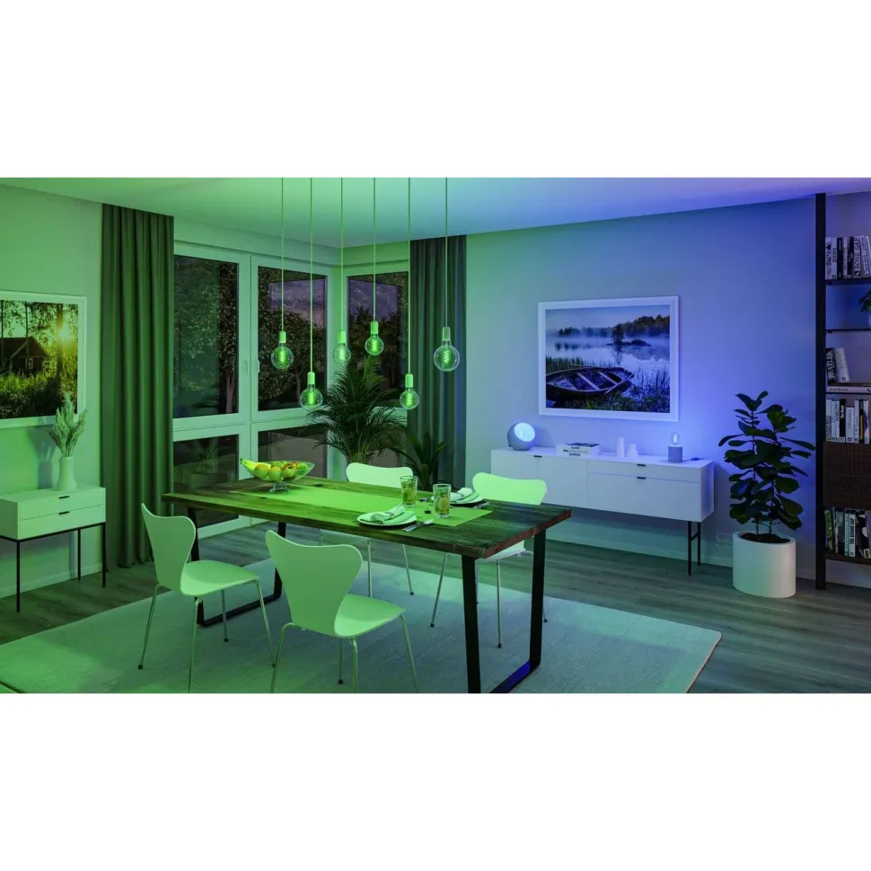 LED-älylamppu Paulmann Smart Home Zigbee 3.0 Pear, E27, 470lm, 6.3W, RGBW+, filamentti, himmennettävä, kulta
