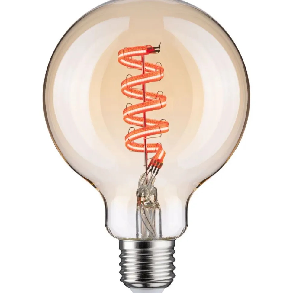 LED-älylamppu Paulmann Smart Home Zigbee 3.0 Globe, G95, E27, 470lm, 6.3W, RGBW+, filamentti, himmennettävä, kulta