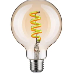LED-älylamppu Paulmann Smart Home Zigbee 3.0 Globe, G95, E27, 470lm, 6.3W, RGBW+, filamentti, himmennettävä, kulta