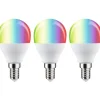 LED-älylamppu Paulmann Smart Home Zigbee 3.0 Drop, E14, 470lm, 5W, RGBW+, himmennettävä, matta, 3kpl