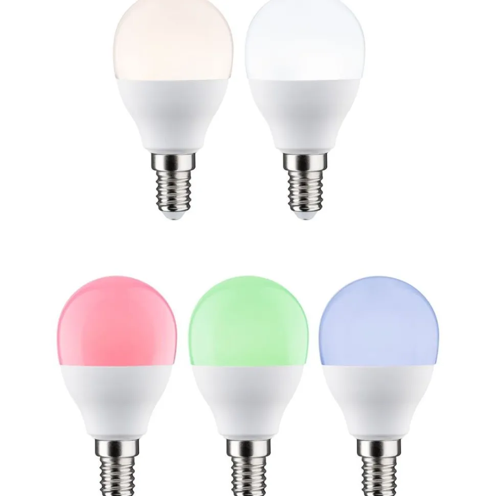 LED-älylamppu Paulmann Smart Home Zigbee 3.0 Drop, E14, 470lm, 5W, RGBW+, himmennettävä, matta, 3kpl