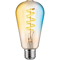 LED-älylamppu Paulmann Smart Home Zigbee 3.0, ST64, E27, 600lm, 7.5W, filamentti, säädettävä värilämpötila, himmennettävä, kulta