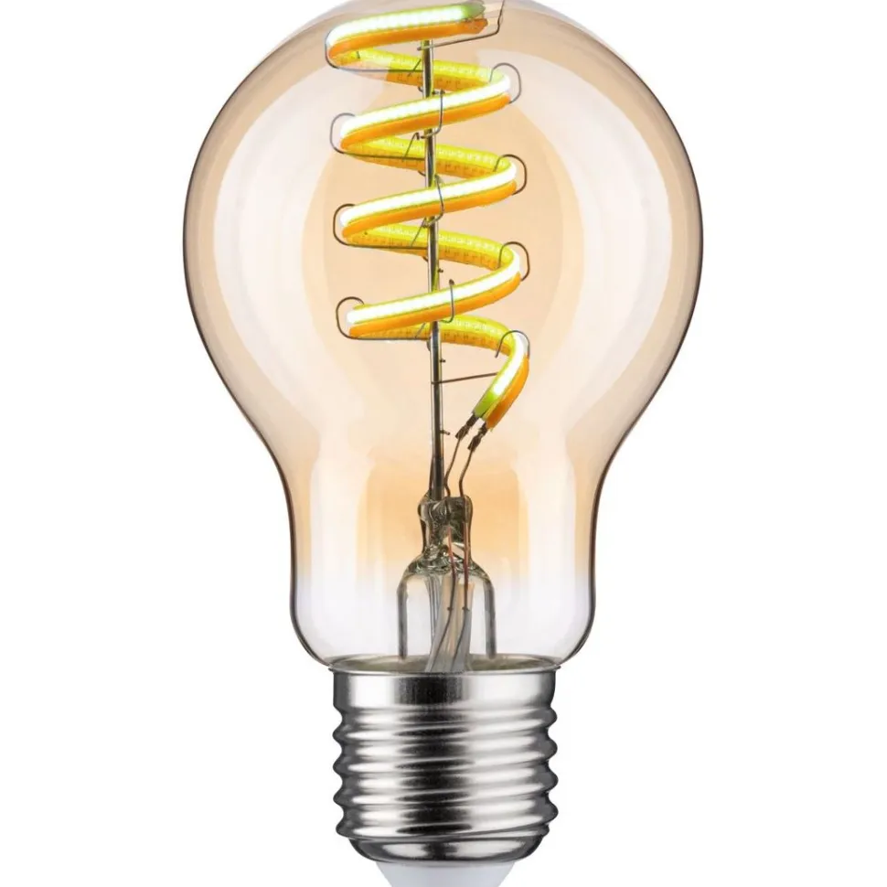 LED-älylamppu Paulmann Smart Home Zigbee 3.0 Pear, E27, 600lm, 7.5W, filamentti, säädettävä värilämpötila, himmennettävä, kulta