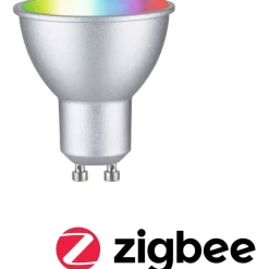 LED-älylamppu Paulmann Smart Home Zigbee 3.0 Reflector, GU10, 350lm, 4.8W, RGBW+, himmennettävä, mattakromi