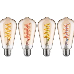 LED-älylamppu Paulmann Smart Home Zigbee 3.0, ST64, E27, 470lm, 6.3W, RGBW+, filamentti, himmennettävä, kulta