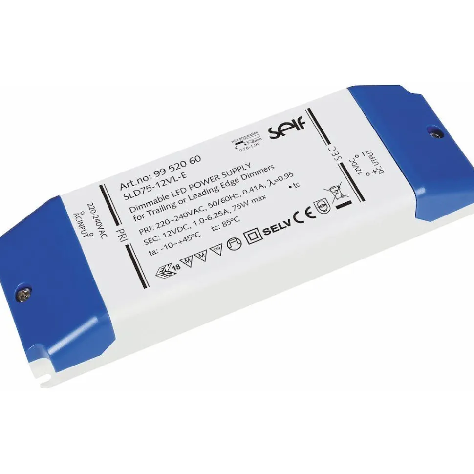 LED-muuntaja Malmbergs, 12VDC DIM 75W