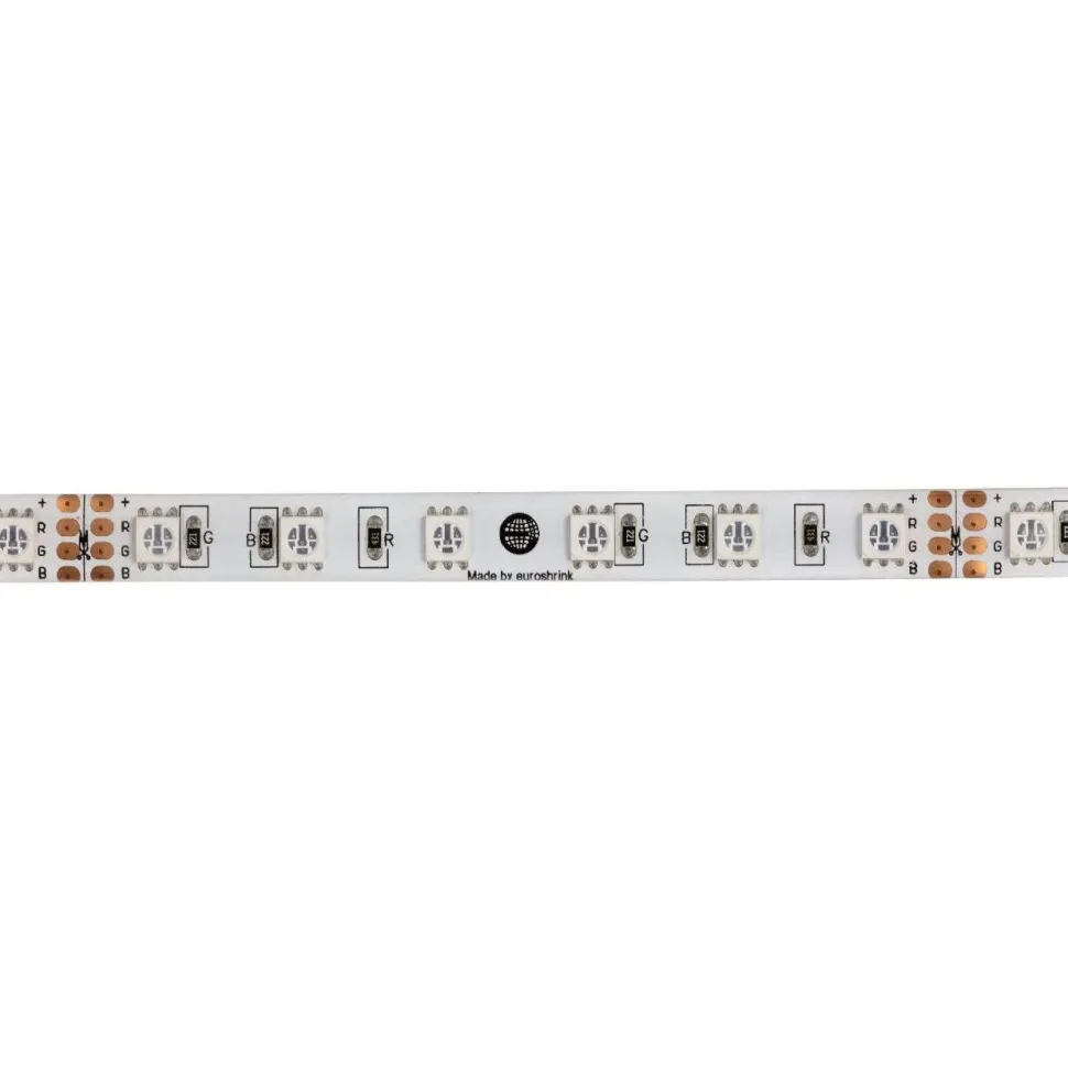 LED-nauha Euroshrink 5m, IP65, RGB/moniväri, 60LED/10W/metri, DC24V