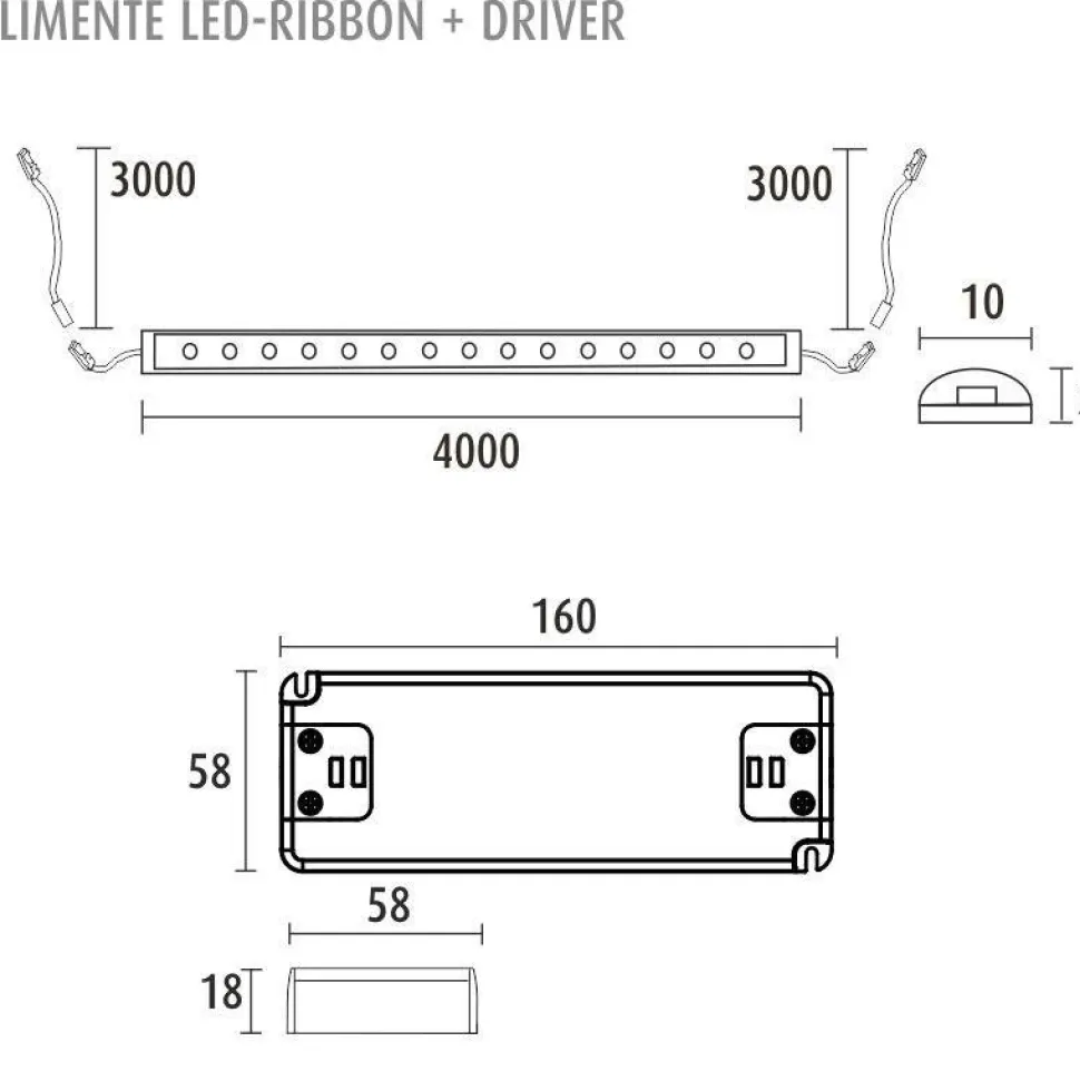 LED-nauha Limente 4 m IP20/IP44 24V 4000K + virtalähde