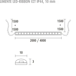 LED-nauha Limente LED-Ribbon 40 CCT LUX IP44 2700-6000K 24V 4m