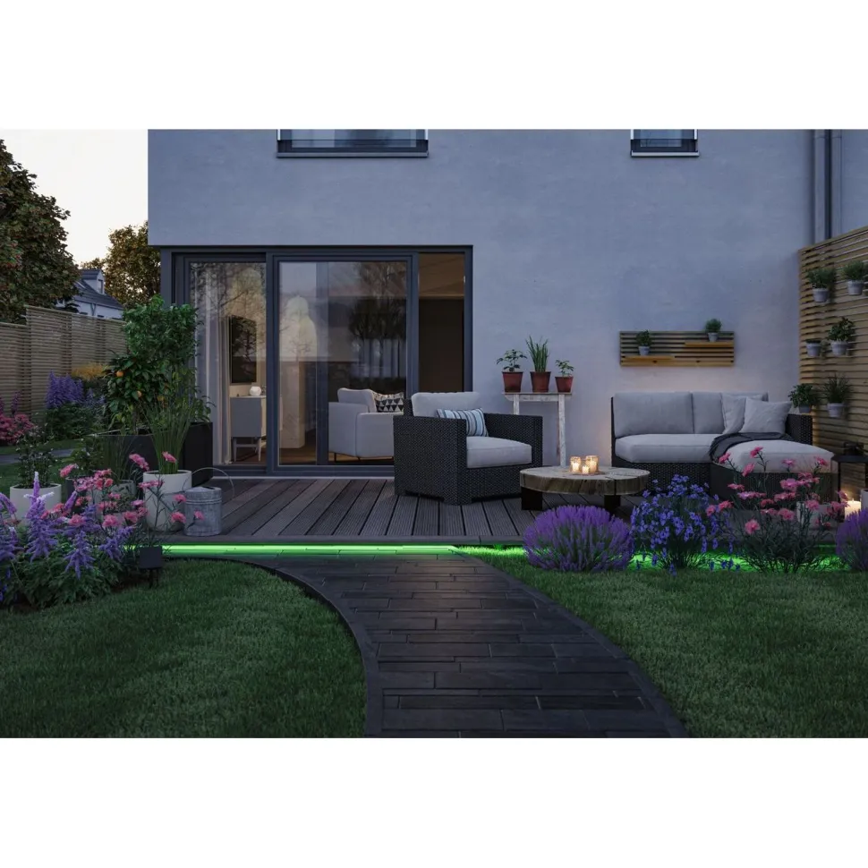 LED-nauha Paulmann Solar aurinkokenno IP44 RGB kaukosäädin, eri pituuksia