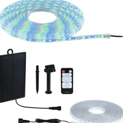 LED-nauha Paulmann Solar aurinkokenno IP44 RGB kaukosäädin, eri pituuksia