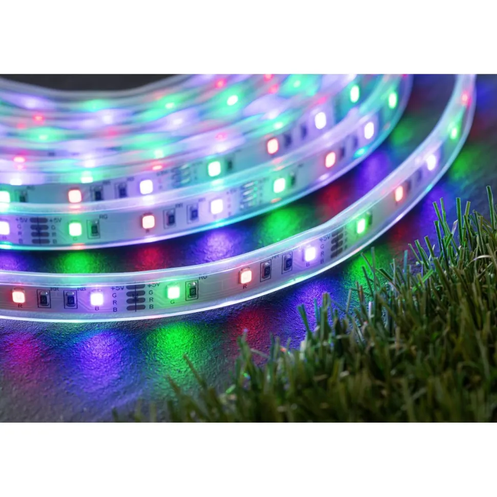 LED-nauha Paulmann Solar aurinkokenno IP44 RGB kaukosäädin, eri pituuksia