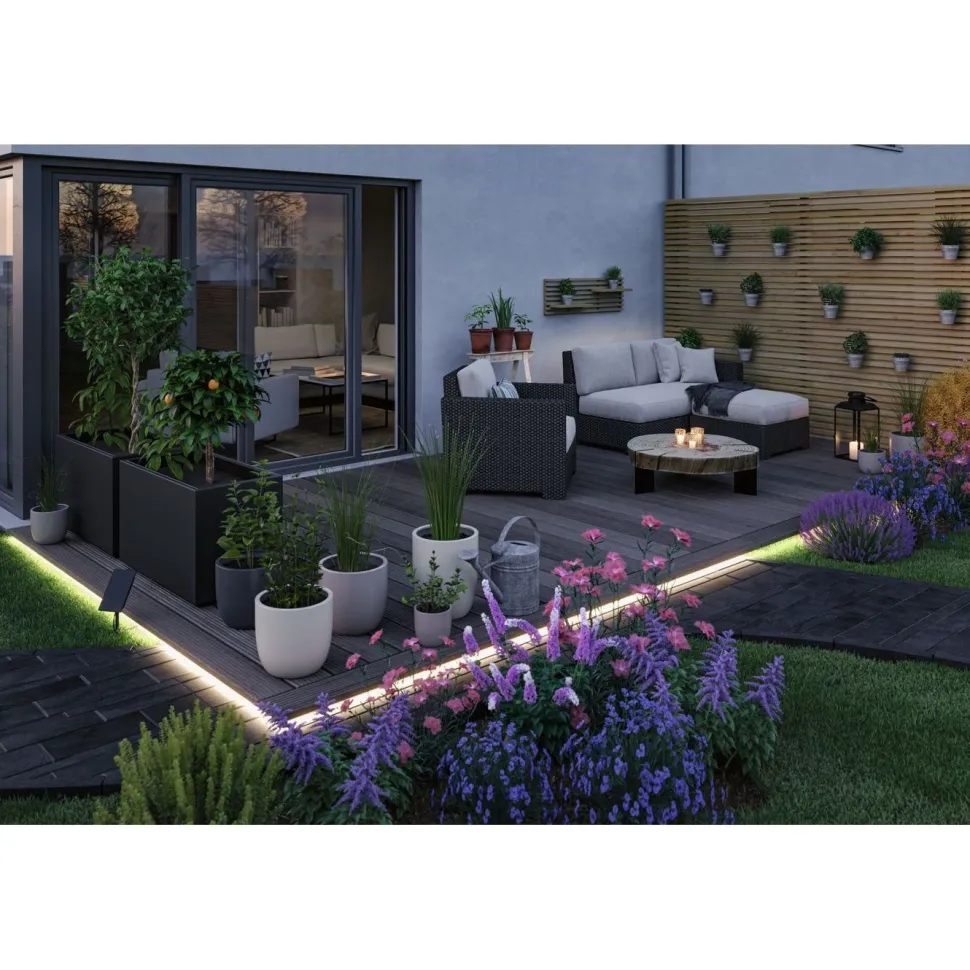 LED-nauha Paulmann Solar 5m aurinkokenno IP44 2.8W 51lm/m 60 LEDiä/m 3000K kaukosäädin