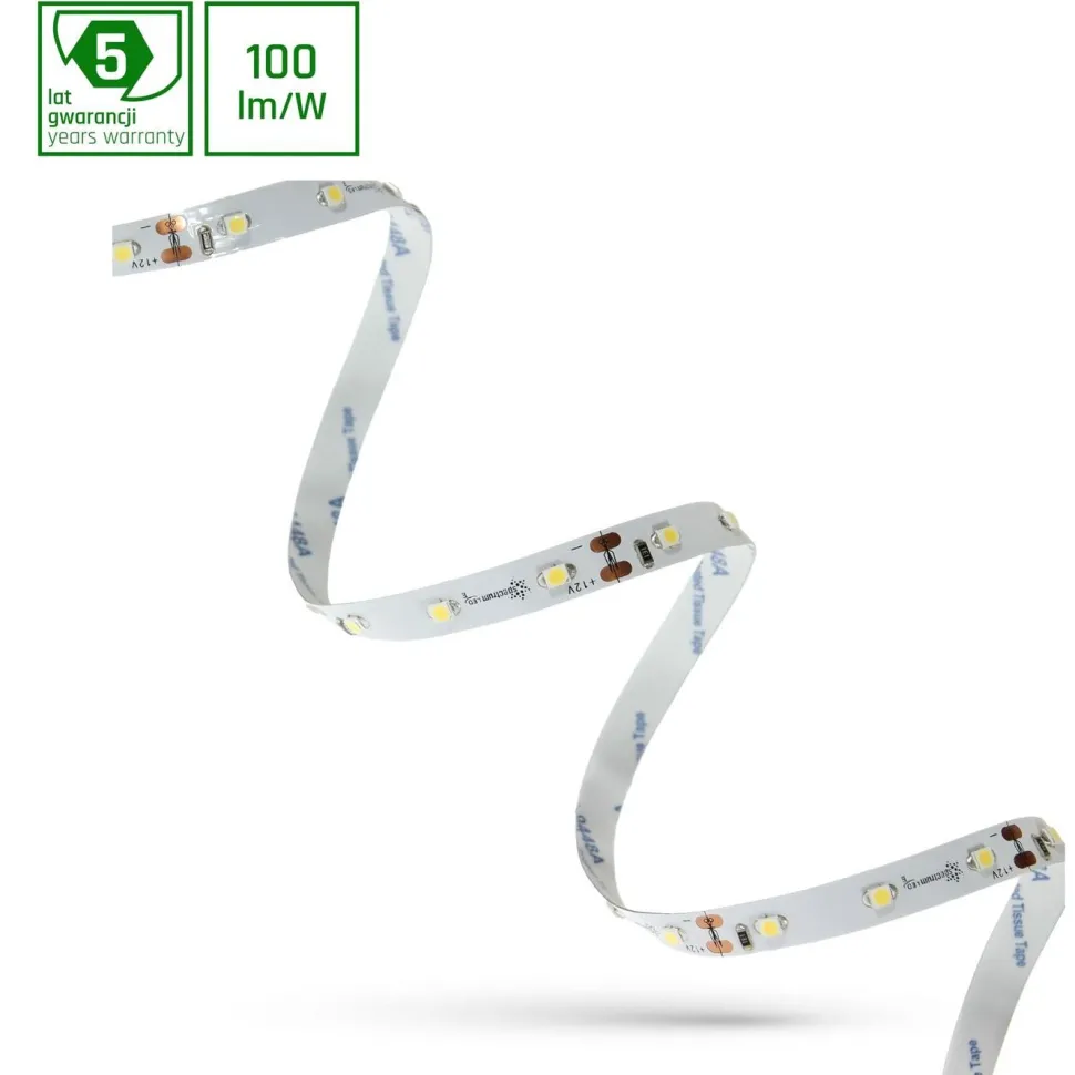 LED-nauha Spectrum 20W 3528 60LED 3000K ilman silikonia, 5m