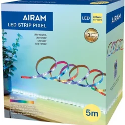 LED-nauha Airam Led Strip Pixel RGB, 24V, IP20, kaukosäätimellä, 2m