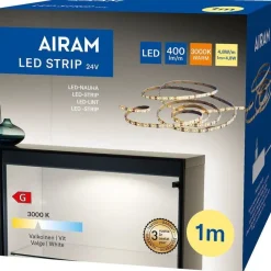 LED-nauha Airam Led Strip, 24V, IP20, 4.8W/m, 3000K, 1m