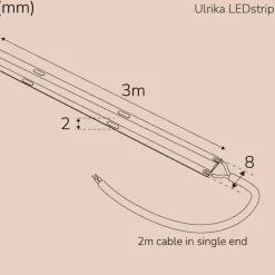 LED-nauha Llitt Ulrika, COB, IP20,窶銀銀