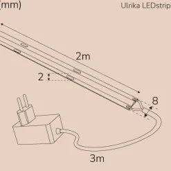 LED-nauha Llitt Ulrika KIT, COB, IP20, 3000K, 2m 窶銀銀