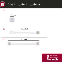 LED-nauhan liitinsarja Paulmann MaxLED COB RGBW, valkoinen/läpinäkyvä