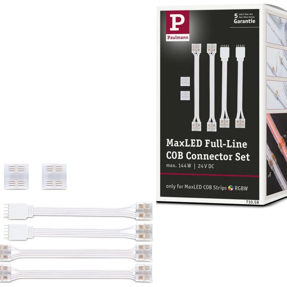 LED-nauhan liitinsarja Paulmann MaxLED COB RGBW, valkoinen/läpinäkyvä