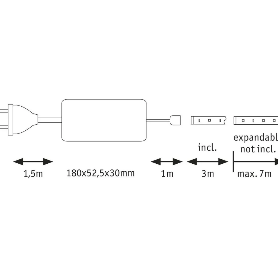 LED-Nauhasetti muuntajalla Paulmann Max 1000 Basic Set 3m 2700K