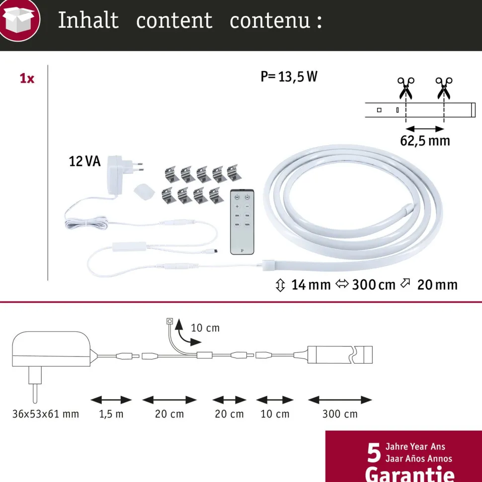 LED-nauhasetti Paulmann SimpLED Delta 1m pinnoitettu 4.5W 660 lm/m 3000K