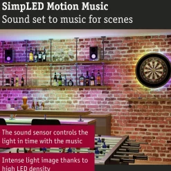 LED-nauhasetti Paulmann SimpLED RGBIC Motion Music 3m pinnoitettu 16W 210 lm/m 420 LEDiä/m RGB 18 VA