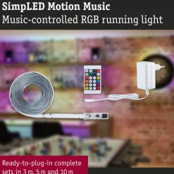 LED-nauhasetti Paulmann SimpLED RGBIC Motion Music 3m pinnoitettu 16W 210 lm/m 420 LEDiä/m RGB 18 VA
