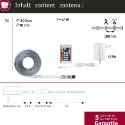 LED-nauhasetti Paulmann SimpLED RGBIC Motion Music 3m pinnoitettu 16W 210 lm/m 420 LEDiä/m RGB 18 VA