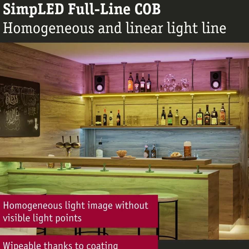 LED-nauhasetti Paulmann SimpLED Full-Line COB 5m 14.5W 140 lm/m 840 LEDiä/m RGB 24 VA