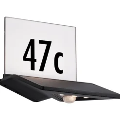 LED-numerovalaisin aurinkokennolla Paulmann Yoko, IP44, 3000K, liike- ja hämärätunnistin, antrasiitti