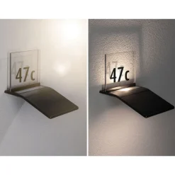 LED-numerovalaisin aurinkokennolla Paulmann Yoko, IP44, 3000K, liike- ja hämärätunnistin, antrasiitti