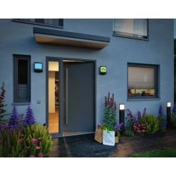 LED-numerovalaisin liike- ja hämärätunnistimella Paulmann Padea, Smart Home Zigbee 3.0, RGBW+, IP44, antrasiitti